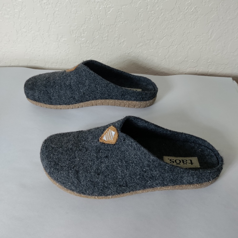 Taos Charcoal Grey Wool Clogs Mules Slippers Womens 40 EU